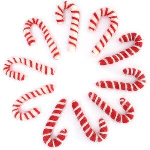 Felt Candy Cane Decoration Red/White- DIY Garland, Arts Crafts Supplies, Cute Ho